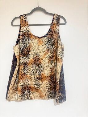 Silk Berek Cape Town Vacation Leopard Print Sleeveless Tank Top - nwt